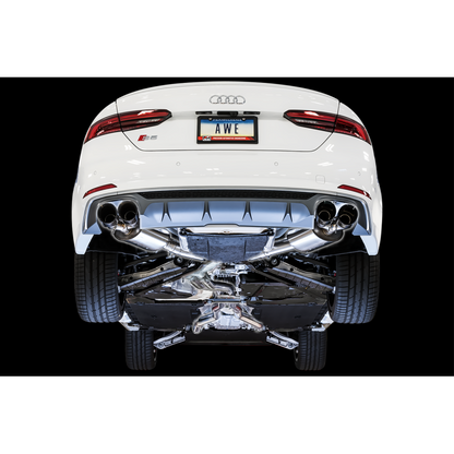 AWE Tuning Audi B9 S5 Sportback Touring Edition Exhaust - Non-Resonated (Black 102mm Tips)