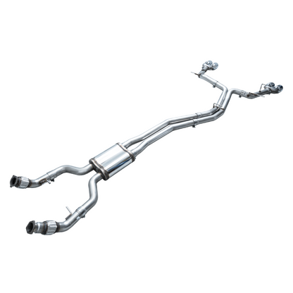 AWE Tuning 19-23 Audi C8 S6/S7 2.9T V6 AWD Track Edition Exhaust - Chrome Silver Tips