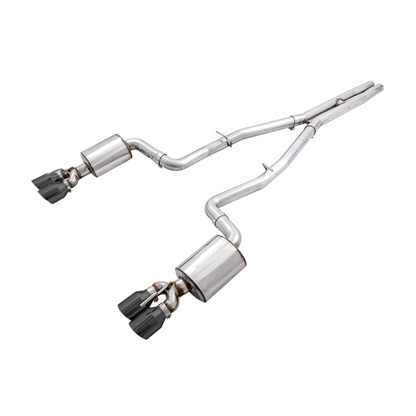 AWE Tuning 2015+ Dodge Challenger 6.4L/6.2L Non-Resonated Touring Edition Exhaust - Quad Black Tips