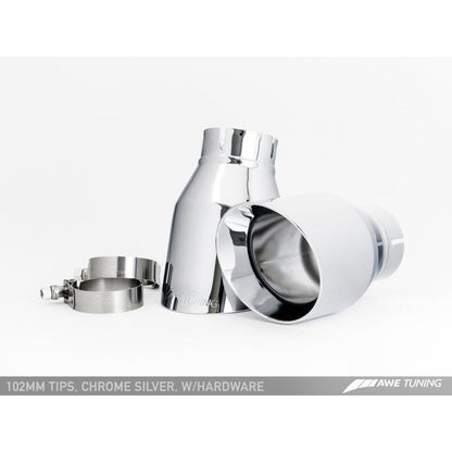 AWE Tuning Audi C7 A7 3.0T Touring Edition Exhaust - Dual Outlet Chrome Silver Tips