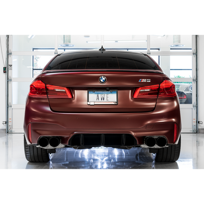 AWE Tuning 18-19 BMW M5 (F90) 4.4T AWD Cat-back Exhaust - Track Edition (Diamond Black Tips)