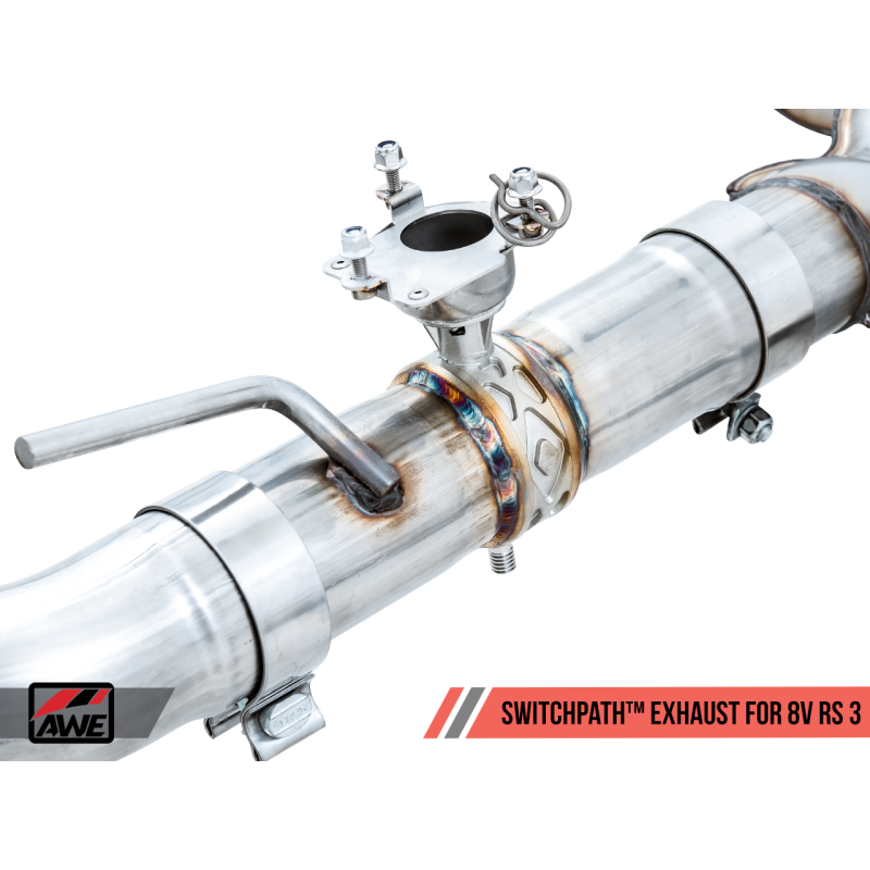 AWE Tuning SwitchPath Exhaust w/Diamond Black RS-Style Tips - 17-19 Audi RS3