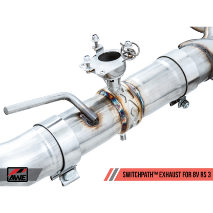 AWE Tuning SwitchPath Exhaust w/Diamond Black RS-Style Tips - 17-19 Audi RS3