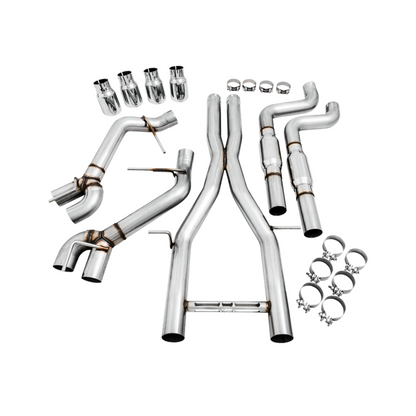 AWE Tuning 16-19 Chevy Camaro SS Resonated Cat-Back Exhaust -Track Edition (Quad Chrome Silver Tips)