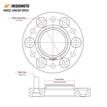 Mishimoto Wheel Spacers - 5x112 - 66.5 - 10 - M14 - Black