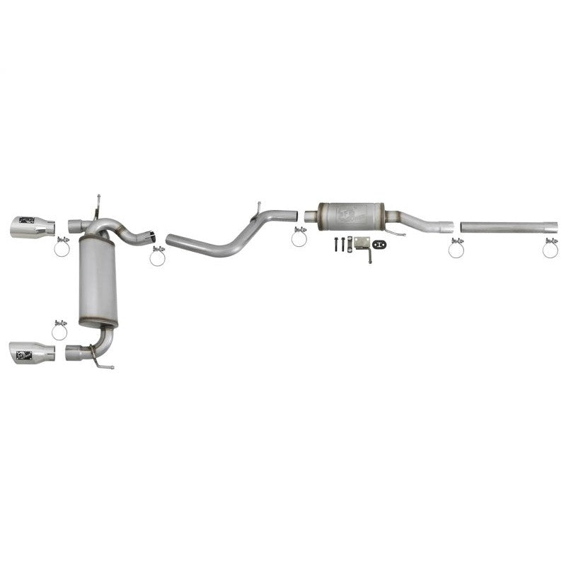 aFe Rebel Series 2.5in 409 SS Cat-Back Exhaust w/ Polished Tips 07+ Jeep Wrangler (JK) V6 3.6L/3.8L