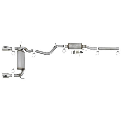 aFe Rebel Series 2.5in 409 SS Cat-Back Exhaust w/ Polished Tips 07+ Jeep Wrangler (JK) V6 3.6L/3.8L