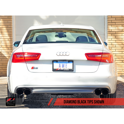 AWE Tuning Audi C7 / C7.5 S6 4.0T Track Edition Exhaust - Diamond Black Tips