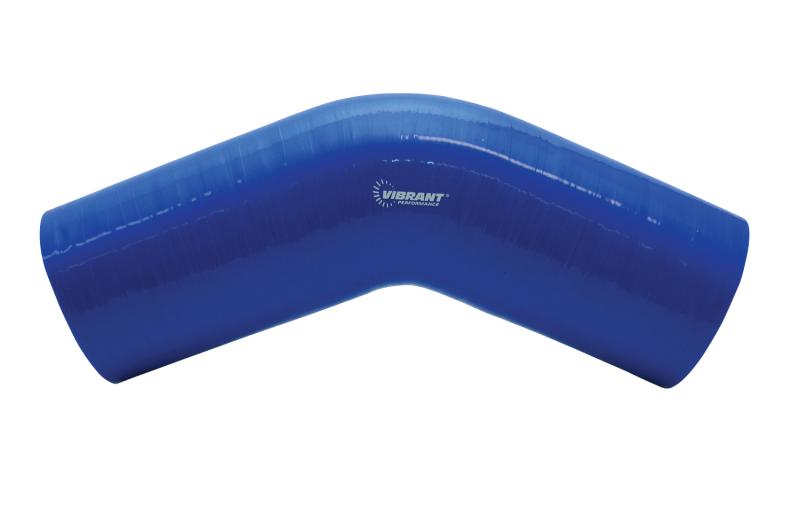 Vibrant 4 Ply Reinforced Silicone Elbow Connector - 1.5in I.D. - 45 deg. Elbow (BLACK)