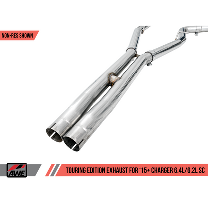 AWE Tuning 2015+ Dodge Charger 6.4L/6.2L SC Non-Resonated Touring Edition Exhaust - Silver Tips