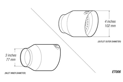 4" Universal Exhaust Tip ET006 (Burnt/Polish)-Motor Vehicle Exhaust-ARK Performance