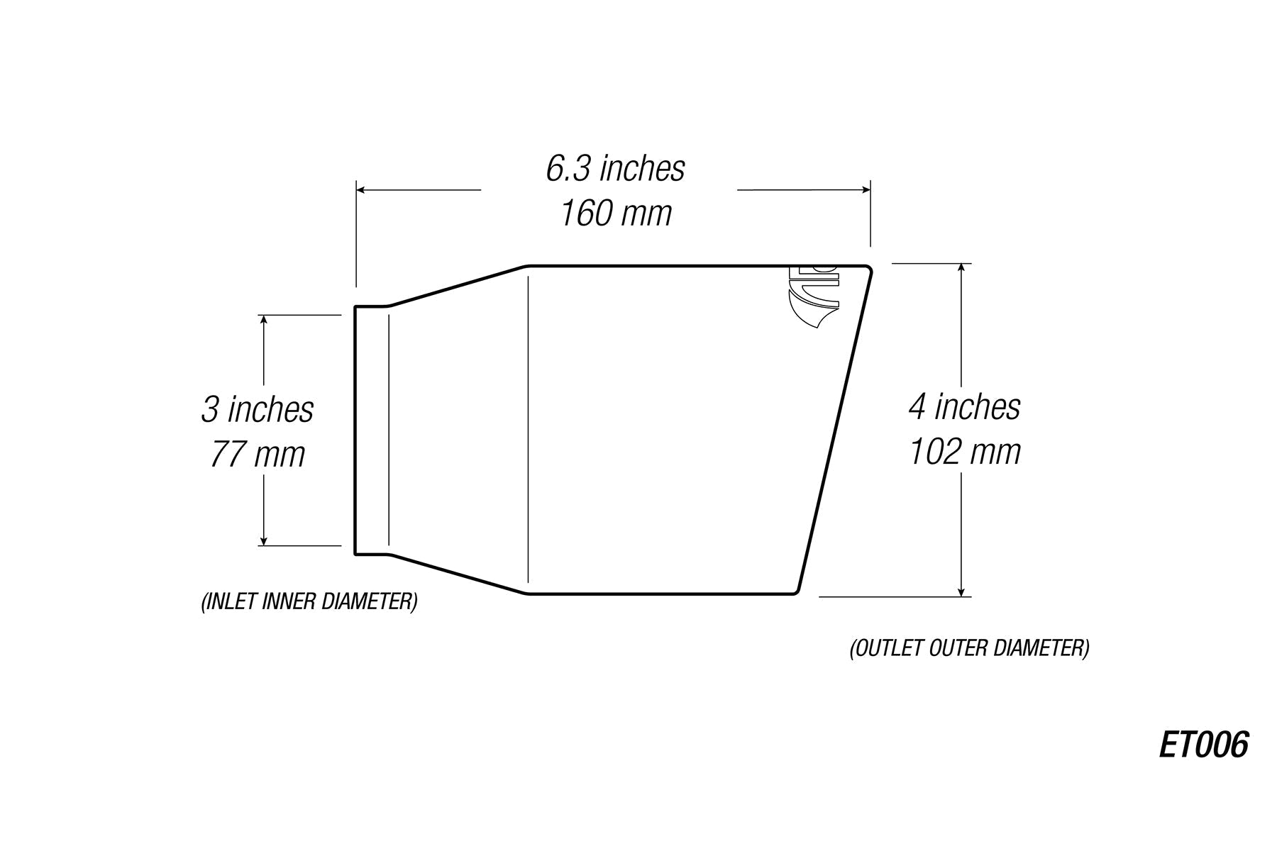 4" Universal Exhaust Tip ET006 (Burnt/Polish)-Motor Vehicle Exhaust-ARK Performance