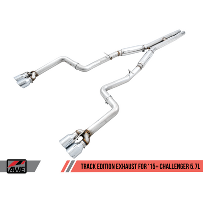 AWE Tuning 2017+ Dodge Challenger 5.7L Track Edition Exhaust - Diamond Black Quad Tips