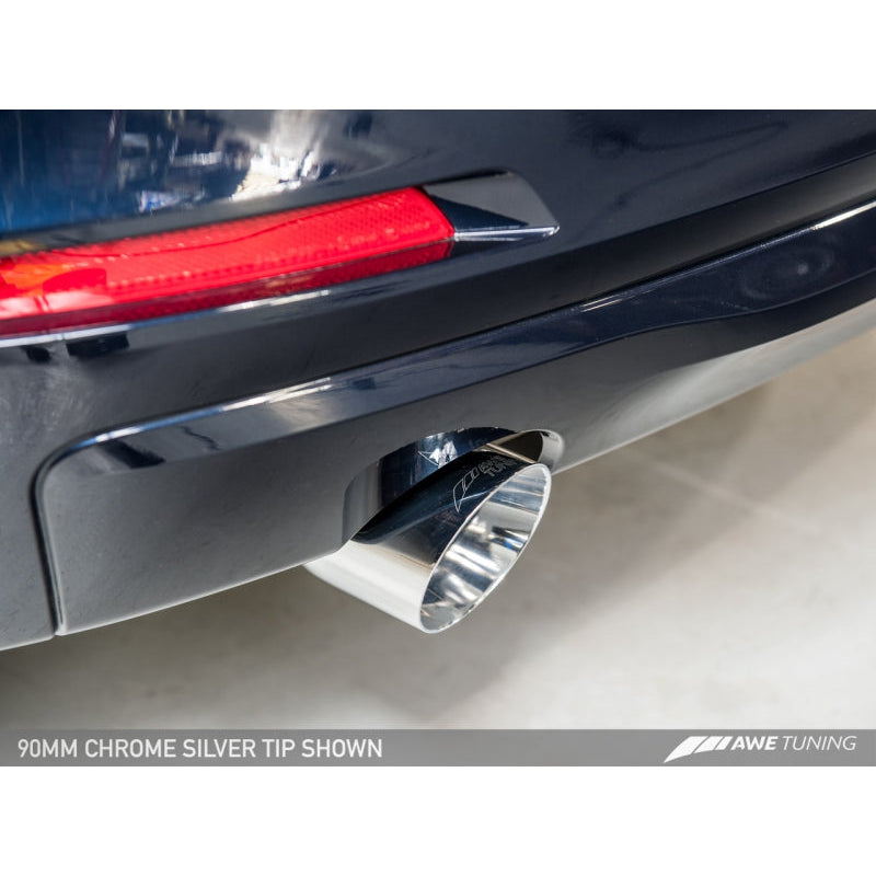 AWE Tuning BMW F30 320i Touring Exhaust w/Performance Mid Pipe - Chrome Silver Tip (90mm)