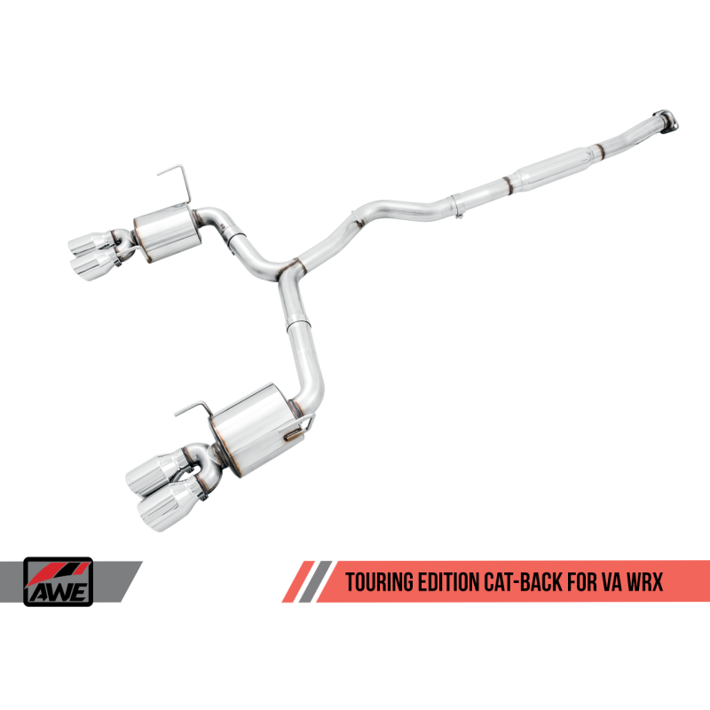 AWE Tuning 2015+ Subaru WRX VA Sedan Touring Edition Exhaust - Chrome Silver Tips (102mm)