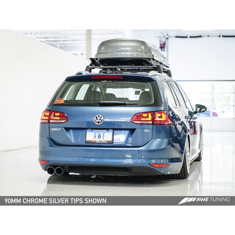 AWE Tuning VW MK7 Golf SportWagen Track Edition Exhaust w/Chrome Silver Tips (90mm)