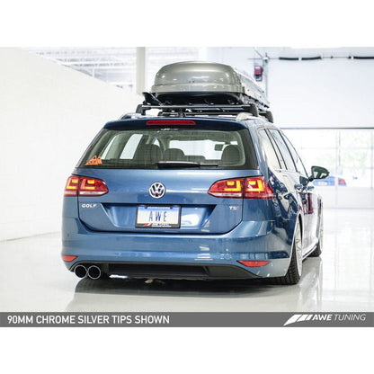 AWE Tuning VW MK7 Golf SportWagen Track Edition Exhaust w/Chrome Silver Tips (90mm)