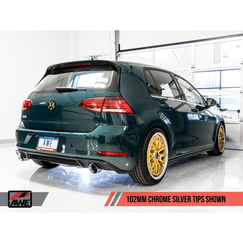 AWE Tuning Volkswagen GTI MK7.5 2.0T Track Edition Exhaust w/Chrome Silver Tips 102mm