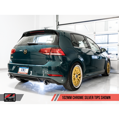AWE Tuning Volkswagen GTI MK7.5 2.0T Track Edition Exhaust w/Chrome Silver Tips 102mm