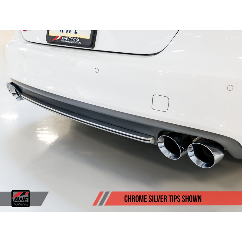 AWE Tuning Audi C7 / C7.5 S6 4.0T Track Edition Exhaust - Chrome Silver Tips