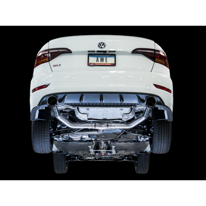 AWE Tuning 18-21 Volkswagen Jetta GLI Mk7 Track Exhaust - Chrome Silver Tips (Fits High-Flow DP)