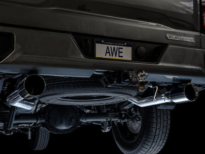 AWE Tuning 4th Gen GM 1500 5.3L 0FG Cat-Back Split Rear Exit (Flat Bumper) - Dual Diamond Tips
