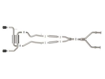 aFe 14-15 Infiniti Q50 V6 3.7L Takeda 2.5in 305 SS Cat Back Exhaust System w/ Black Tips