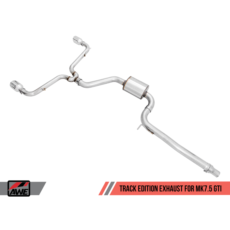 AWE Tuning Volkswagen GTI MK7.5 2.0T Track Edition Exhaust w/Chrome Silver Tips 102mm