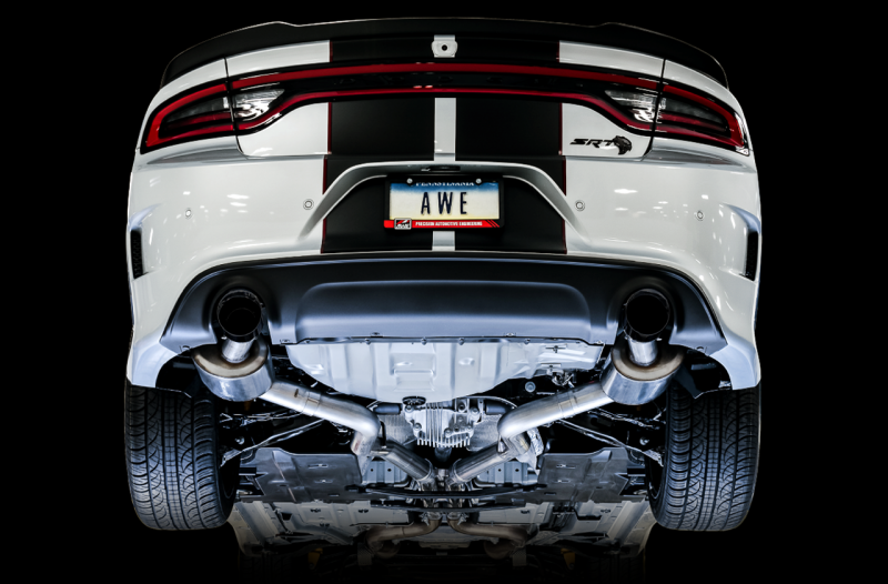 AWE Tuning 2015+ Dodge Charger 6.4L/6.2L Non-Resonated Touring Edition Exhaust - Diamond Blk Tips