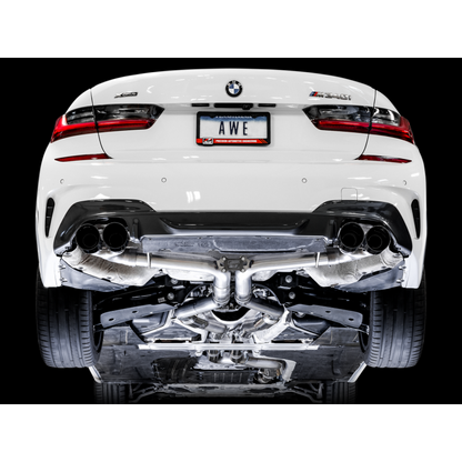 AWE Tuning 2019+ BMW M340i (G20) Track Edition Exhaust - Quad Diamond Black Tips