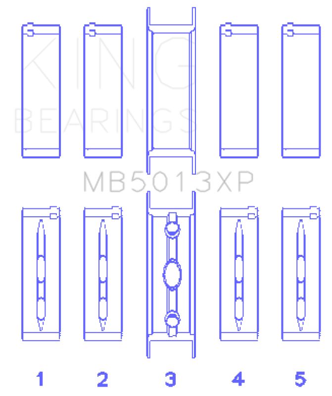King Engine Bearings Chevy LS1/LS6/LS3 Performance Main Bearing Set - Size STD