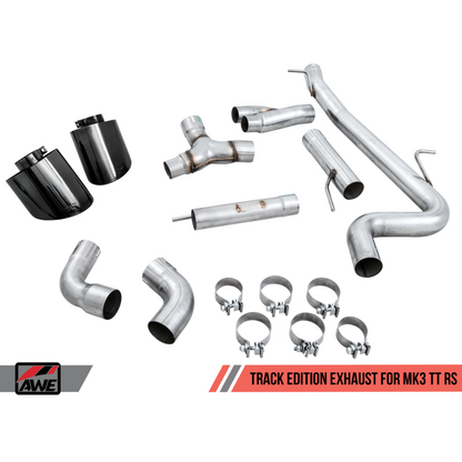 AWE Tuning 18-19 Audi TT RS 8S/RK3 2.5L Turbo Track Edition Exhaust - Diamond Black RS-Style Tips