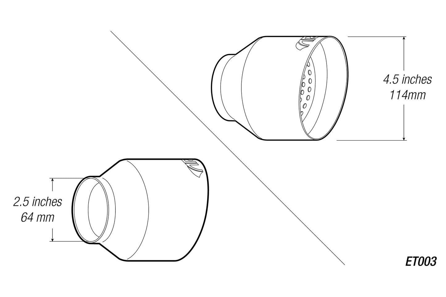 4.5" Universal Exhaust Tip ET003 (Burnt/Polish)-Motor Vehicle Exhaust-ARK Performance