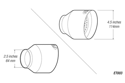 4.5" Universal Exhaust Tip ET003 (Burnt/Polish)-Motor Vehicle Exhaust-ARK Performance
