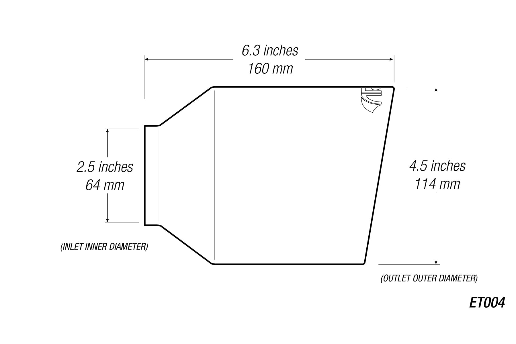 4.5" Universal Exhaust Tip ET004 (Burnt/Polish)-Motor Vehicle Exhaust-ARK Performance
