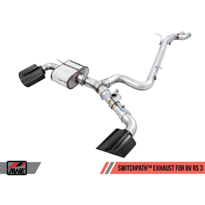 AWE Tuning SwitchPath Exhaust w/Diamond Black RS-Style Tips - 17-19 Audi RS3