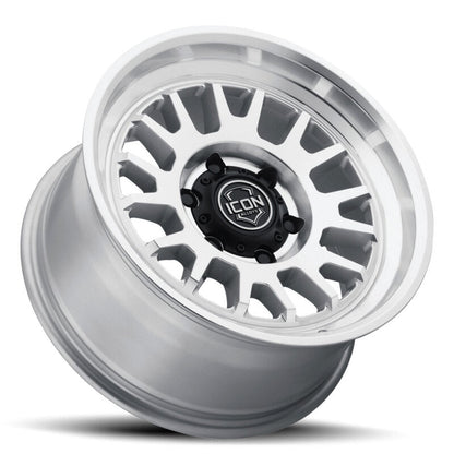 ICON Anza 17x8.5 5x150 25mm Offset 5.75in BS Silver Machined Wheel