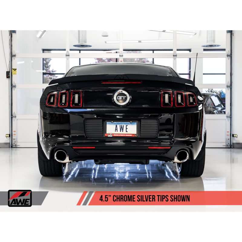 AWE Tuning S197 Mustang GT Axle-back Exhaust - Touring Edition (Chrome Silver Tips)
