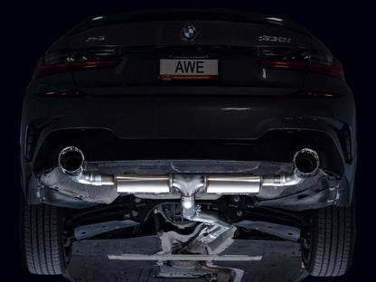 AWE Tuning 19-23 BMW 330i / 21-23 BMW 430i Base G2X Touring Axle-Back Exhaust - Chrome Silver