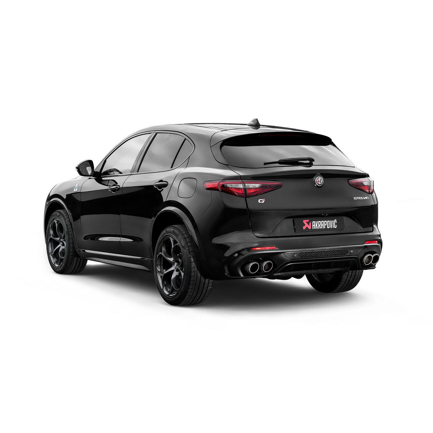 Akrapovič Slip-On Line Exhaust (Titanium) w/Carbon Tips - 2017+ Alfa Romeo Stelvio Quadrifoglio