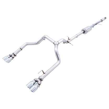 AWE Tuning 4th Gen GM 1500 5.3L 0FG Catback Split Rear Exit (w/ Bumper Cutouts) - Quad Chrome Tips