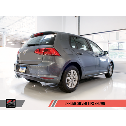AWE Tuning VW MK7 Golf 1.8T Track Edition Exhaust w/Chrome Silver Tips (90mm)