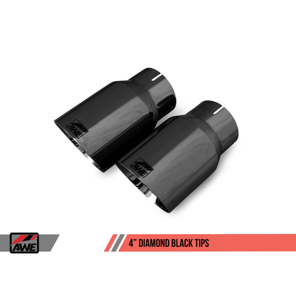 AWE Tuning S550 Mustang EcoBoost Axle-back Exhaust - Touring Edition (Diamond Black Tips)