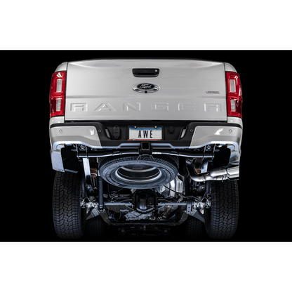 AWE Tuning 2019+ Ford Ranger 0FG Performance Exhaust System w/Chrome Silver Tips & Bash Guard