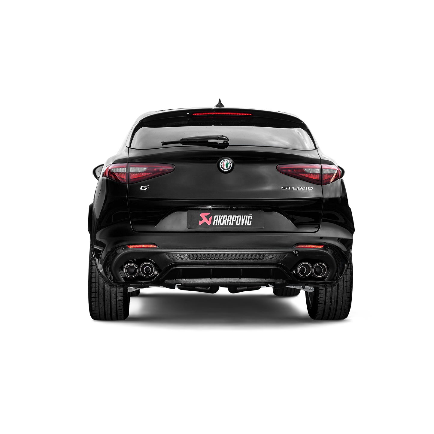 Akrapovič Slip-On Line Exhaust (Titanium) w/Carbon Tips - 2017+ Alfa Romeo Stelvio Quadrifoglio