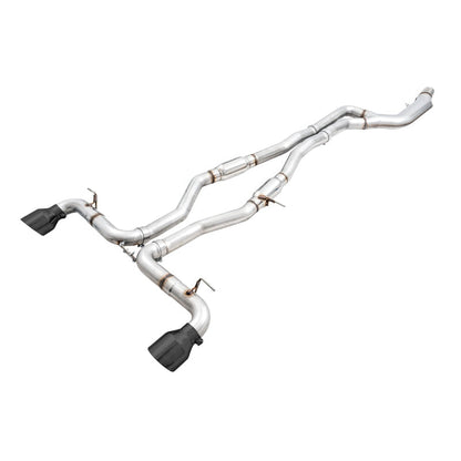AWE Tuning 2020+ Toyota Supra A90 Resonated Track Edition Exhaust - 5in Diamond Black Tips
