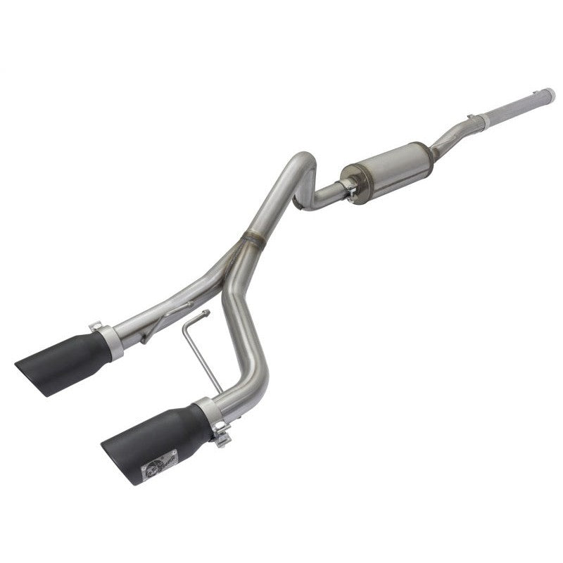 aFe Rebel Series CB 2.5in Dual Center Exit SS Exhaust w/ Black Tips 07-15 Jeep Wrangler 3.6L/3.8L V6