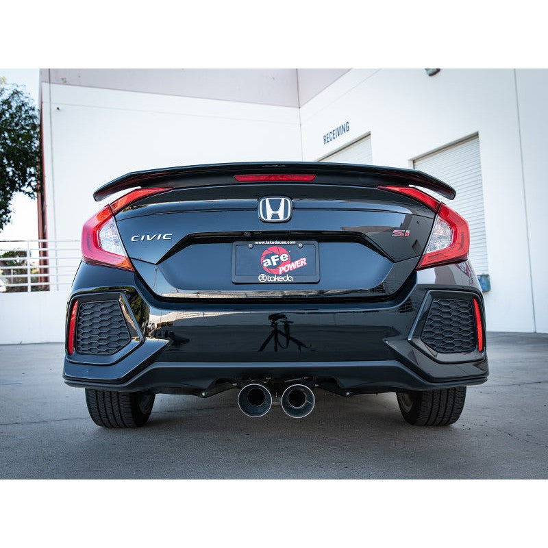 aFe Takeda 2.5in 304SS Cat-Back Exhaust System w/ Polished Tips 17-20 Honda Civic Si Sedan I4 1.5L