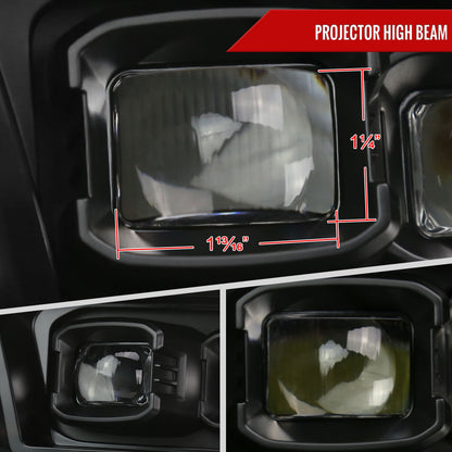 2009-2018 Dodge RAM 1500 / 2019 RAM Classic / 2010-2018 RAM 2500 3500 Switchback Sequential Full Amber LED Projector Headlights (Matte Black Housing/Clear Lens)