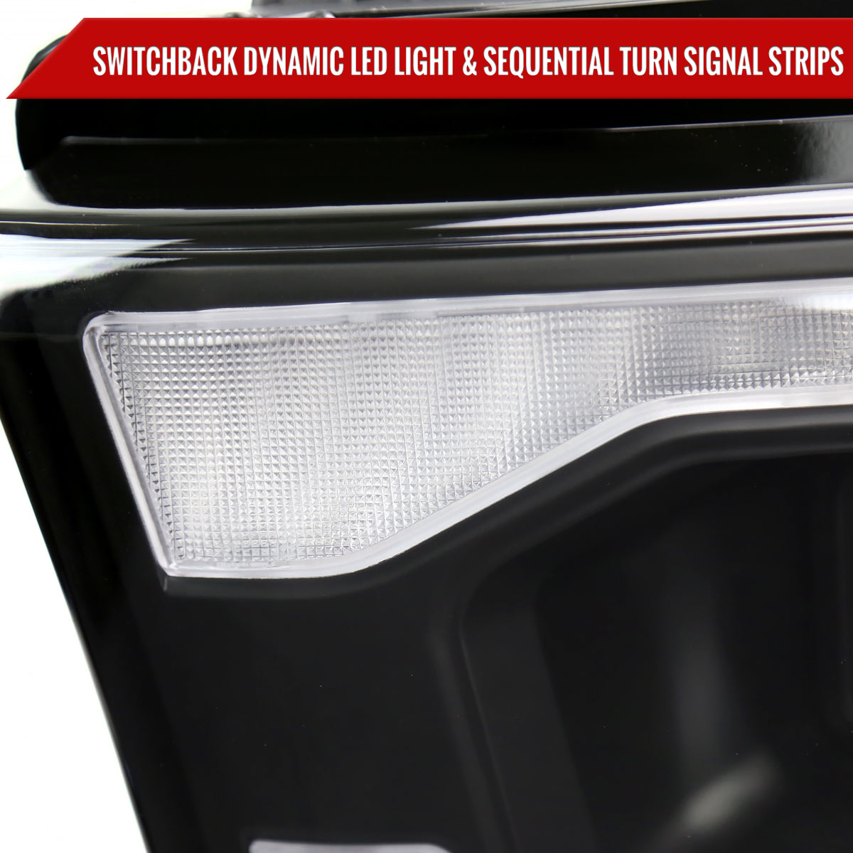 2019-2024 Dodge RAM 2500/3500/4500/5500 Switchback Sequential Amber LED Turn Signal Projector Headlights (Matte Black Housing/Clear Lens)